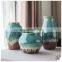 Hot selling European modern style glazed ceramic porcelain set 3 assorted blue vase for home decorative