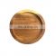eco friendly 10cm simple 100% natural custom acacia round wooden cup holder mat