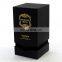 Black base and lid velvet perfume box package with foam insert for bottle