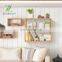 Bamboo bathroom rack 3 layers multi-function adjustable shelf wall hanging