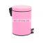 Fashionable Pink  painting with shining surface  pedal bin kitchen metal  trash  bin classical pedal bin with color