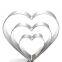 3Pcs different size 3d diy mousse fondant baking custom heart shape stainless steel cake mould