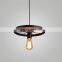 Black And Rust Brass Wheel Style Lamp LED Pendant Light Iron Ceiling Lamp