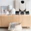Checker White & Natural Seagrass Belly Basket Plant Holder Storage Basket Decor Home Wholesale