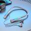 Wireless BT RGB Light Gaming Headset  Heavy Bass Luminous In Ear Game Earphones Adjustable Portable Neck Hanging Headphone
