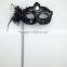 Party ladies fashion sexy white Princess Masquerade Masks With Stick venetian mask party supplies