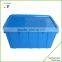 Attached lid nest plastic crate for moving