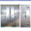 Armoire 4 doors black color middle double mirror pvc coated Armoire