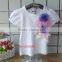New coming pink Bloom girl tshirts handmade blossom kids top shirt bubble sleeve toddle tees