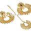 Indian Gold Plated Chandelier Design Crystal Made Earring With Maang Tikka For Women