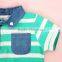 Trendy Baby Kids Wear Stripe Shirts Child Short Sleeve Polo Neck T shirt