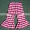 Hot sale classical Solid color 100% cotton girls ruffle pants