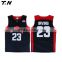 promotional mesh fabric basketball jersey black and red