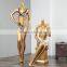 Fashion designer full body big breast lingerie female gold mannequin