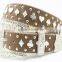 Western cowgirl belts with clear rhinetone