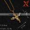 Hip Hop Sterling Stainless Steel 316L Mini Stardust Angel Lab Pendant Yellow Gold Finish