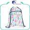 Large size polyester kids drawstring backpack for gym
