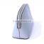 Kind Workmanship Genuine Leather Silver Makeup Bag Metal Zipper Closure