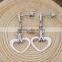 Women healthy jewelry silver magnetic drop heart earrings