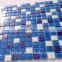 gold line dark blue glass mosaic swimming pool tile