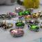 15mm Satellite Apricot color Flat Back Hand sewing Glass Rhinestone with Claws