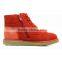 Funky Girls Red Original Leather Booties With Fabric Lining