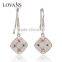 Cheap Made In China Piercing Square Spinel And Ruby Silver Earrings