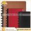spiral pu leather notebooks refillable business notepads with pen loop & pockect