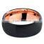 8MM Dome Tungsten Carbide Ring, 18K Rose Gold Brushed Tungsten Carbide Ring, Fashion Tungsten Jewelry Ring