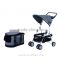 Pawhut Gray 4 Wheels Pet Stroller Awning Trolley Pushchair Carrier Dog Cat Foldable Buggy