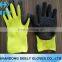acrylic gloves with napping liner,cotton gloves coated black latex, crinkle finished-