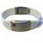 Etch Information Metal Plate Silicone Bracelet With Buckle