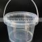 Wholesale candy plastic bucket/pail with lid,Clear PP food contaier for food, popcorn bucket