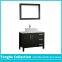 China Solid Wood Bathroom Cabinetry Espresso Painting White Stone Top