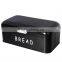 CURVED STEEL ROLL TOP BREAD BIN KITCHEN FOOD STORAGE BLACK BOX