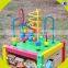 2017 wholesale multi-function toddlers wooden bead activity table new design funny kids wooden bead activity table W11B137