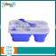 Easy to Take FDA & LFGB Collapsilble Silicone Bento Lunch Box with Dividers