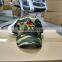 Wholesale custom 6 panel with flat embroidery cap crazy trout logo camo truker cap
