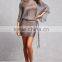 china whosale OEM clothing 3/4 dolman sleeves Metallic Open-Knit Dress
