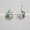 Mix natural abalone shell hoop earrings coconut mosaic earrings round hollow paua shell earrings
