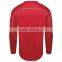 Youth Style Pullover Mens Train Shirts Long Sleeve Curved Bottom 100% Polyester Wicking Fleece Material