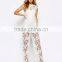 European Design Body Frock Orchid Jumpsuit Corchet Bridal Wear For Wedding Party With Cap Sleeves