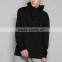 High quality fashion custom black plain funnel neck hoodie
