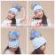 Terse Style Hot Sale Real Raccoon Knitted Hat Beanie Fur Pom Pom Hats