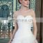ED Simple Strapless Heavy Ruffles Pleating A-line Ankle Length Organza Lace Up Wedding Dress