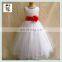 Hot Sale White Gown Tulle Flower Girl Kids Dresses HPC-3091