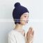 Buddha head wool hat day single autumn and winter women knitted ear cap hand weaving hat