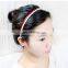 Women Girls Hair Clasp Colored Satin Covered Resin Hairbands 0.8cm Head Hoop Hair Accessory
