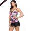 two piece breathable printed women tankini swimsuits