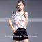 2016 BAIYIMO Latest hot sale O-neck floral printed fashion women shirt
